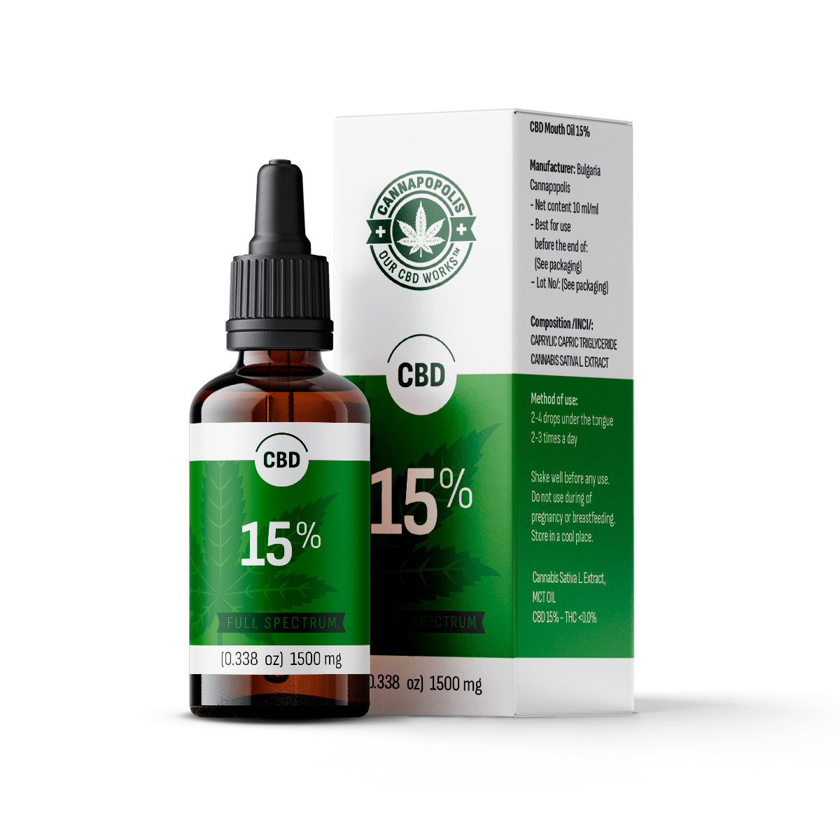 Ulei CBD 10% Cannapopolis | 1000 mg CBD, 10 ml