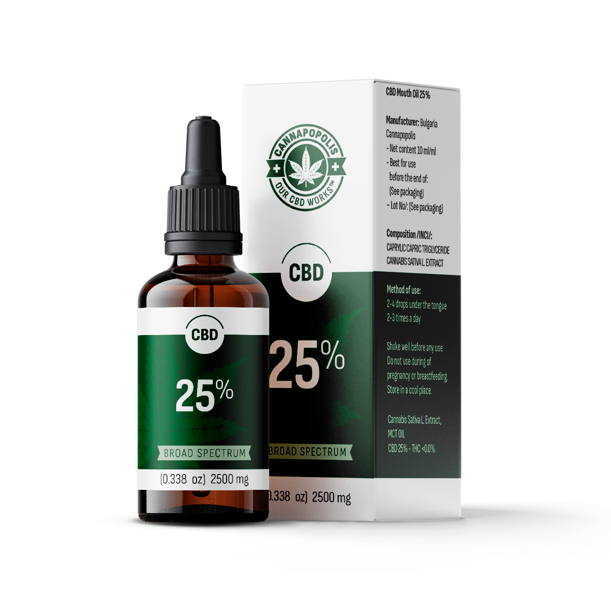 Ulei CBD 25% Cannapopolis - 2500 mg CBD